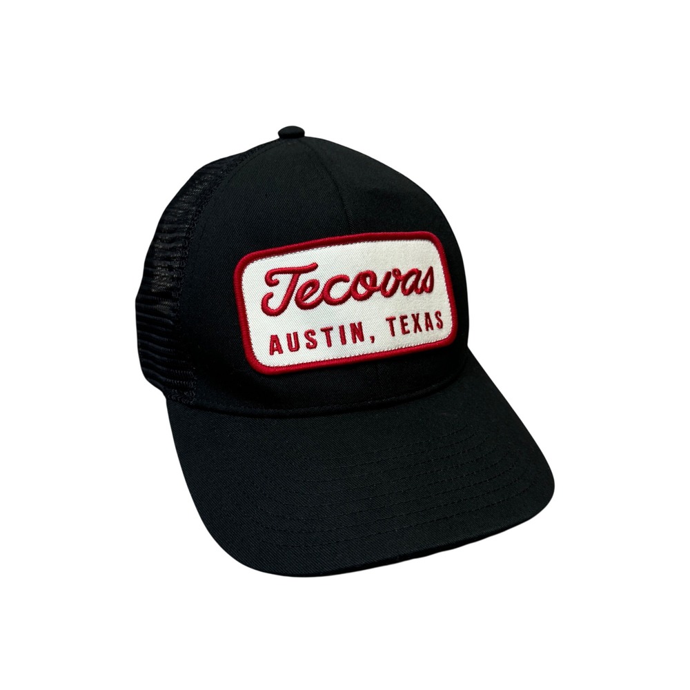Tecovas Austin Texas Trucker Hat Black Mesh Snapback Cap Embroidered Patch